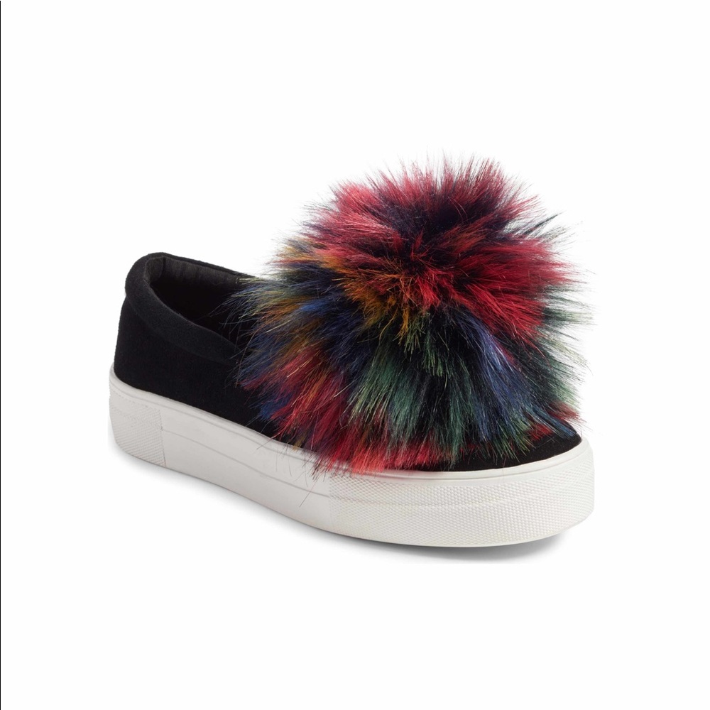 Steve Madden Faux Fur Pom Pom Sneakers